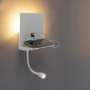 Moderne wandlamp wit met usb en flexarm - flero