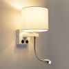 Moderne wandlamp wit met witte kap - brescia
