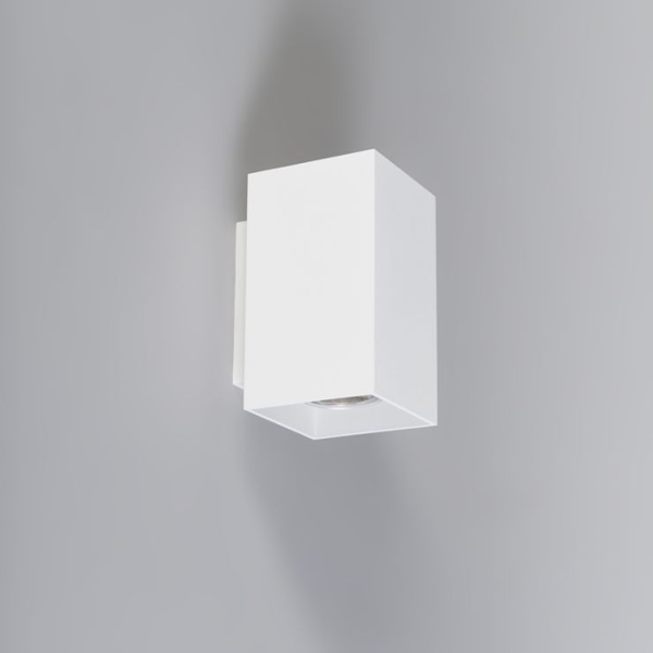 Moderne wandlamp wit vierkant 2-lichts - sandy