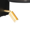 Moderne wandlamp zwart en goud met leeslamp - renier
