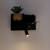 Moderne wandlamp zwart incl. Led met usb thijs 14