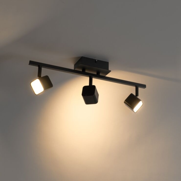 Moderne plafondlamp zwart incl. Led 3-lichts - nola