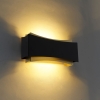 Moderne wandlamp zwart met goud - plats