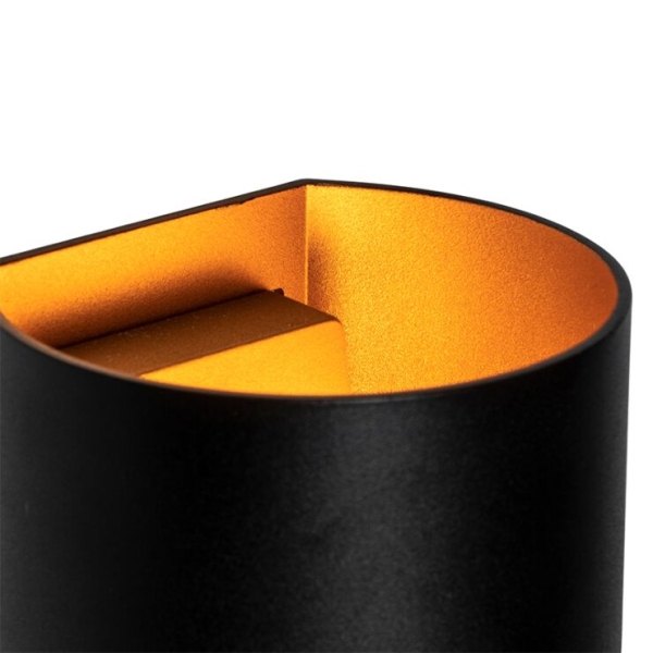 Moderne wandlamp zwart met messing - sabbio