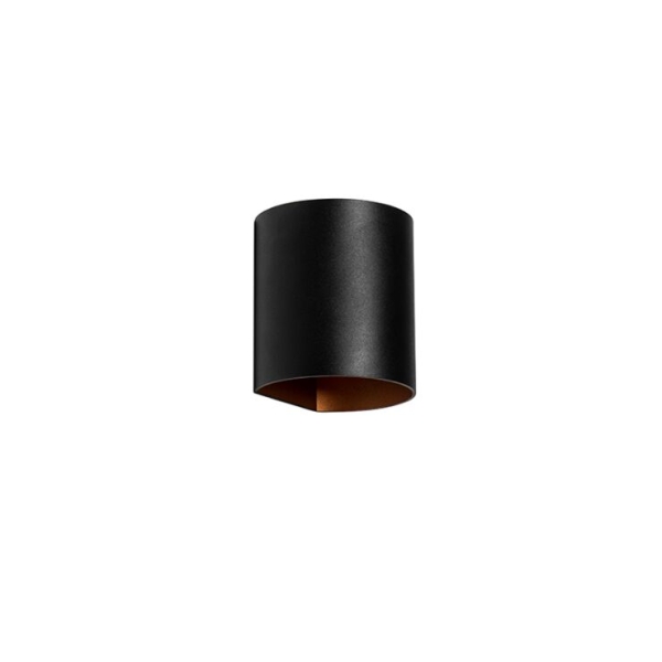 Moderne wandlamp zwart met messing - sabbio