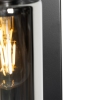 Moderne wandlamp zwart met smoke glas - stavelot