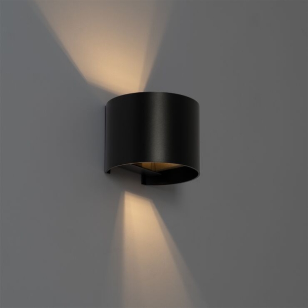 Moderne wandlamp zwart rond - edwin