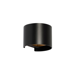 Moderne wandlamp zwart rond - Edwin