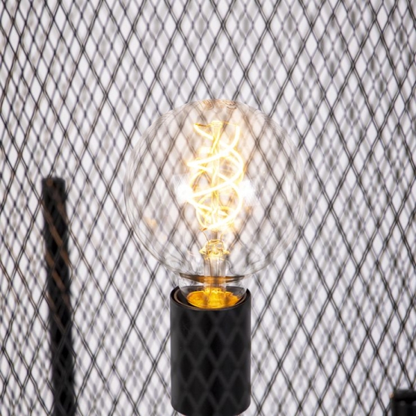 Moderne zwarte vloerlamp - bliss mesh