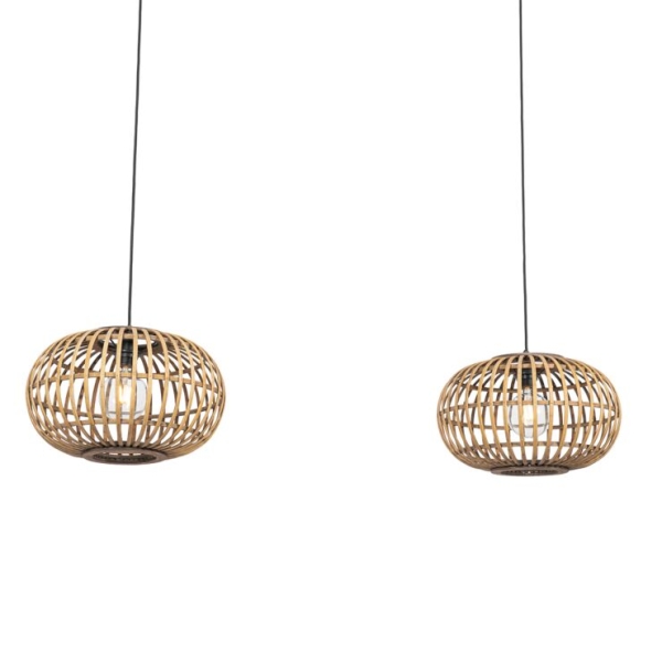 Oosterse hanglamp bamboe 2-lichts - amira