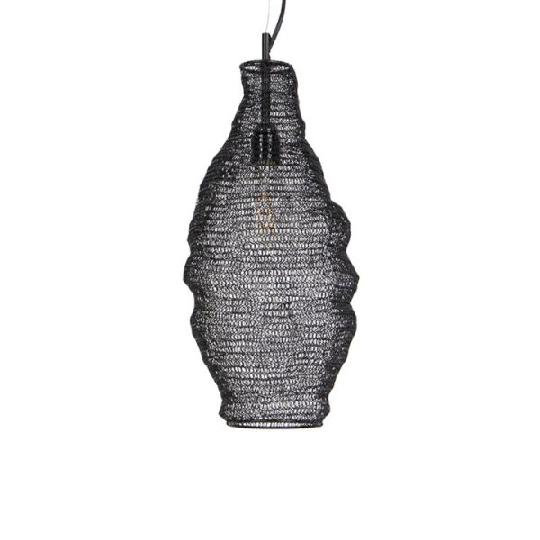 Oosterse hanglamp zwart - nidum rombo