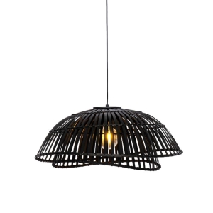 Oosterse hanglamp zwart bamboe 62 cm - Pua