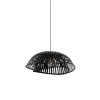 Oosterse hanglamp zwart bamboe 62 cm - pua