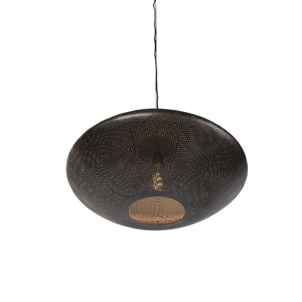 Oosterse hanglamp zwart met goud 60 cm - radiance