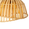 Oosterse hanglamp zwart met naturel bamboe 3-lichts - pua