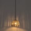 Oosterse hanglamp zwart met naturel bamboe 30 cm - pua