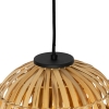 Oosterse hanglamp zwart met naturel bamboe 30 cm - pua