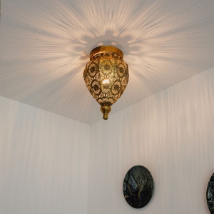 Oosterse plafondlamp goud 19 cm - Mowgli