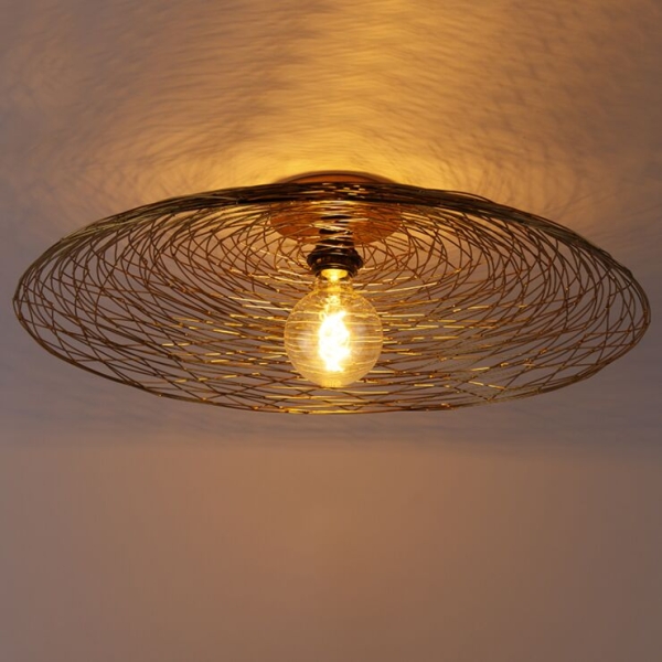 Oosterse plafondlamp goud 60 cm - glan