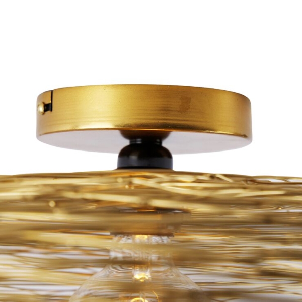 Oosterse plafondlamp goud 60 cm - glan
