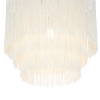 Oosterse plafondlamp goud crème kap met franjes - franxa