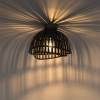 Oosterse plafondlamp zwart bamboe 30 cm - pua
