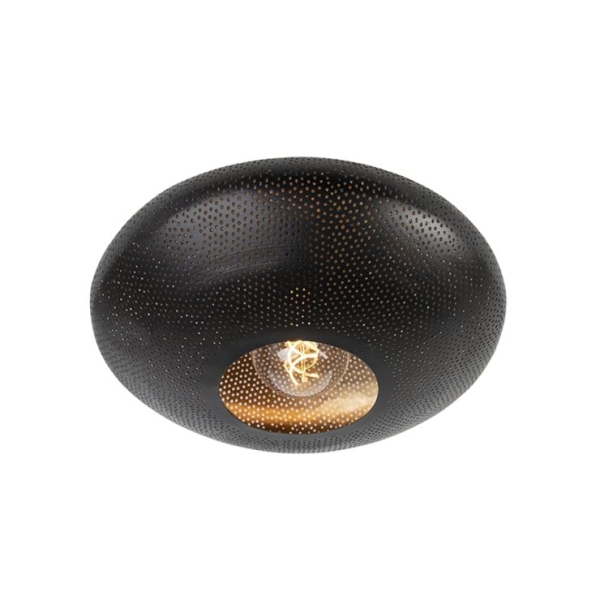 Oosterse plafondlamp zwart met goud 40 cm - radiance