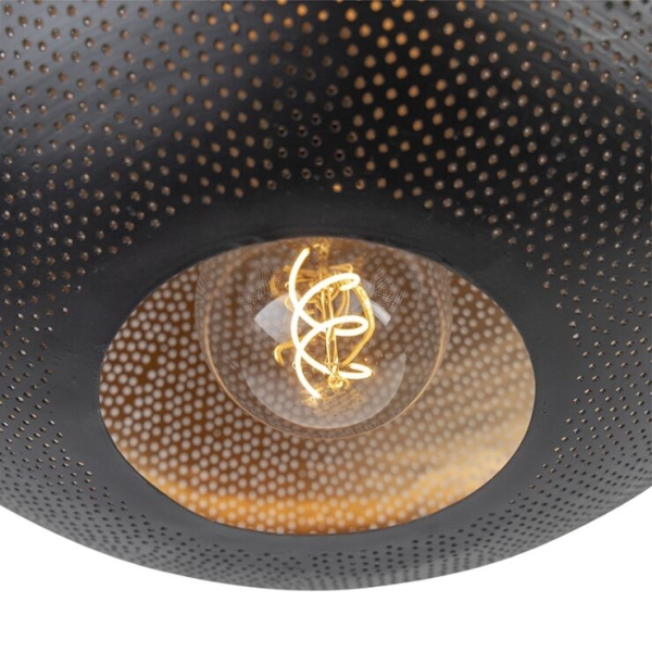 Oosterse plafondlamp zwart met goud 40 cm - radiance