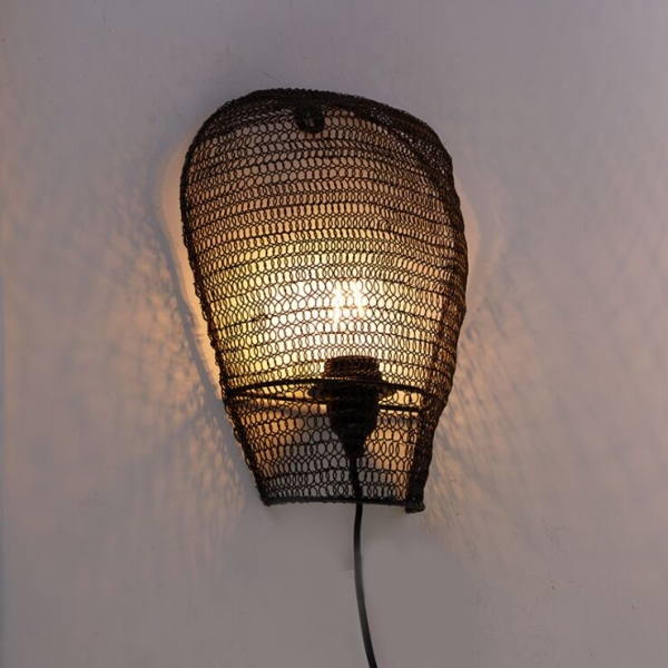 Oosterse wandlamp zwart 35 cm - nidum