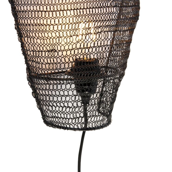 Oosterse wandlamp zwart 35 cm - nidum