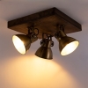 Plafondlamp brons met hout 3-lichts - mangoes