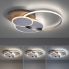 Plafondlamp hout rond incl. Led 3-lichts met afstandsbediening - ajdin