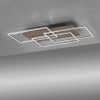 Plafondlamp hout vierkant incl. Led 3-lichts met afstandsbediening - ajdin