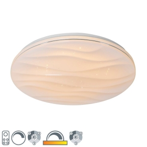 Plafondlamp wit 38 cm incl. LED met afstandsbediening - Damla