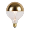 Plafondlamp zwart 3-lichts incl. G125 kopspiegel goud dimbaar - leia