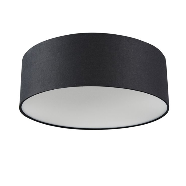 Plafondlamp zwart 30 cm incl. Led - drum led