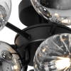 Plafondlamp zwart met smoke en helder glas 10-lichts - bonnie