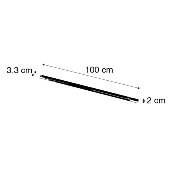 Rail 1 meter wit voor 1-fase rail