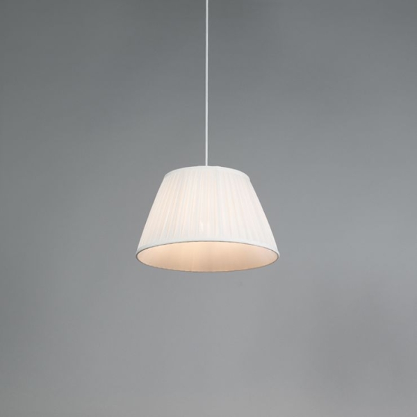 Retro hanglamp wit 35 cm - plisse