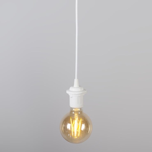 Retro hanglamp wit 35 cm - plisse