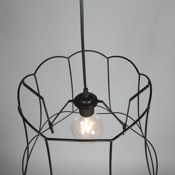 Retro hanglamp zwart 45 cm - granny frame