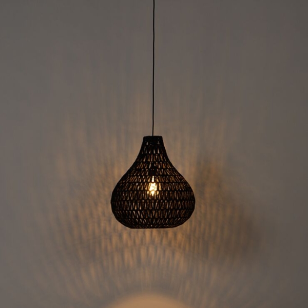 Retro hanglamp zwart 45 cm - lina drop