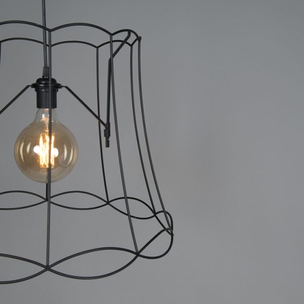 Retro hanglamp zwart 50 cm - granny frame