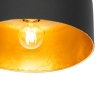 Retro hanglamp zwart met gouden binnenkant - jinte