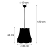 Retro hanglamp zwart met grijs 45 cm - granny