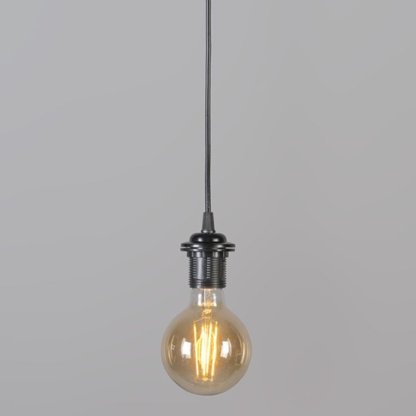 Retro hanglamp zwart met grijs 45 cm - granny