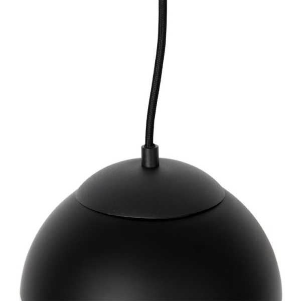 Retro hanglamp zwart met helder glas 20 cm - eclipse