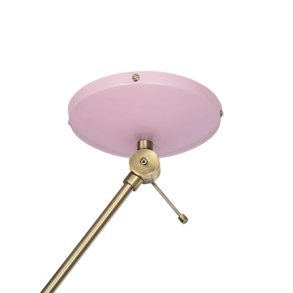 Retro plafondlamp roze met brons - milou