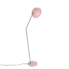 Retro vloerlamp roze met brons - milou