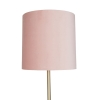 Romantische vloerlamp messing met roze kap 40 cm - simplo